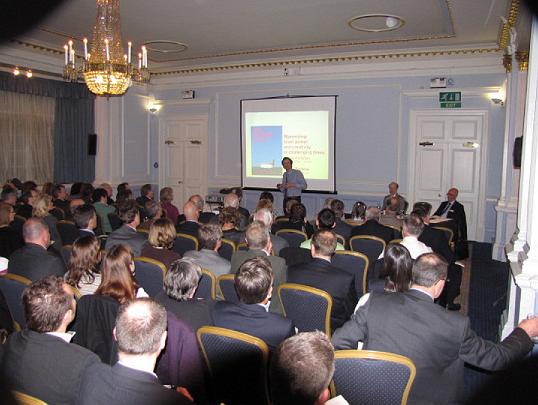 27 IMG_0135.JPG - At the London branch of the Institute of Directors, lecturing with Dr Travis was Dr Nigel Barlow, internationally acclaimed business speaker, on applications of Transcendental Meditation in all fields of business and productivity.